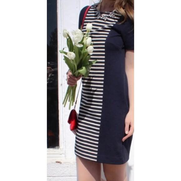 J Crew Women’s Shift Dress Navy and White Stripes size 8 - Picture 4 of 10